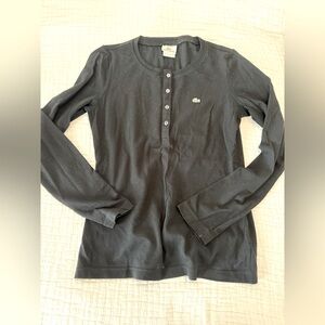 Lacoste Black Long Sleeve Henley Shirt EUC 000